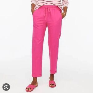 J. Crew Factory‎ -186 NWT Linen Cotton Drawstring Pants in Guava Women's Size 12